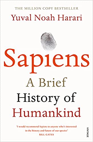 book cover of Sapiens by Yuval Harari